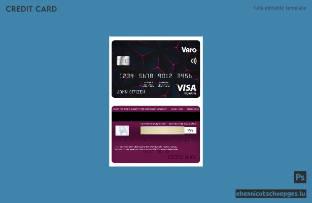 USA Kalifornien Varo Bank Visa Signature Card Beispielvorschau